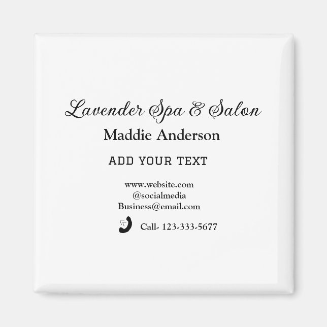 Resa spa salon gästinformationssemeststrand magnet (Framsidan)