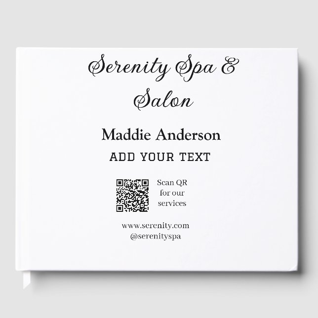 Resa spa salon scan QR för service webbplats beac Gästböcker (Framsida)