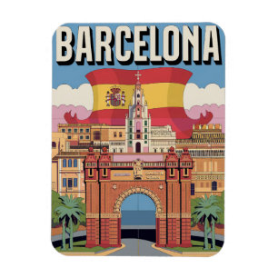 Resa Spanien vintage Barcelona Arc de Triomf prese Magnet