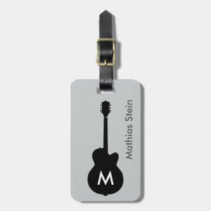 resa svart guitarmusik från sten bagagebricka