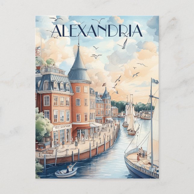 Resa till Alexandria Virginia Vykort (Framsida)