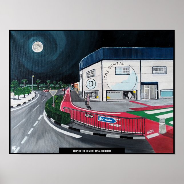 Resa till Alfred Fox målning av tandläkare Poster (Framsidan)