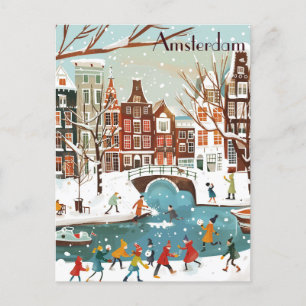 Resa till Amsterdam på vinter Vykort