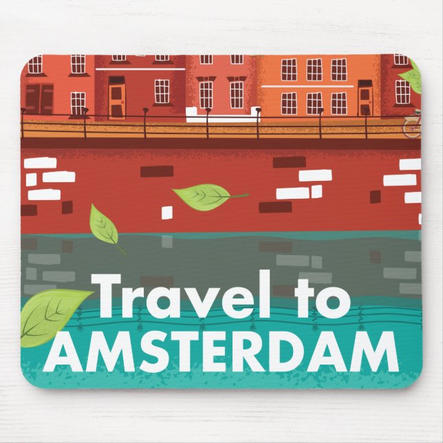 Resa till Amsterdam vintageaffisch Musmatta (Framsidan)