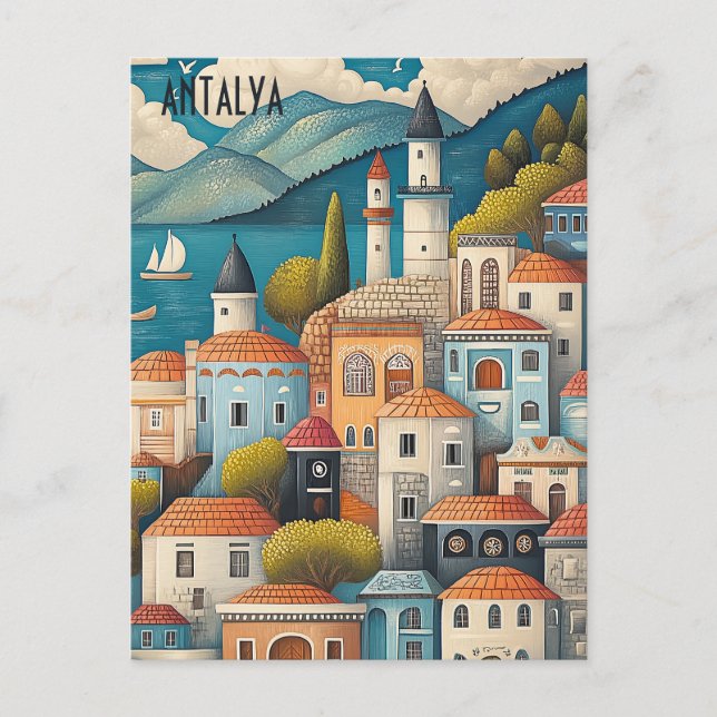 Resa till Antalya Turkiye Vykort (Framsida)