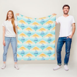 Resa till Beach Sailor Boat Fleecefilt
