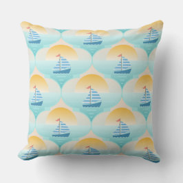 Resa till Beach Sailor Boat Kudde