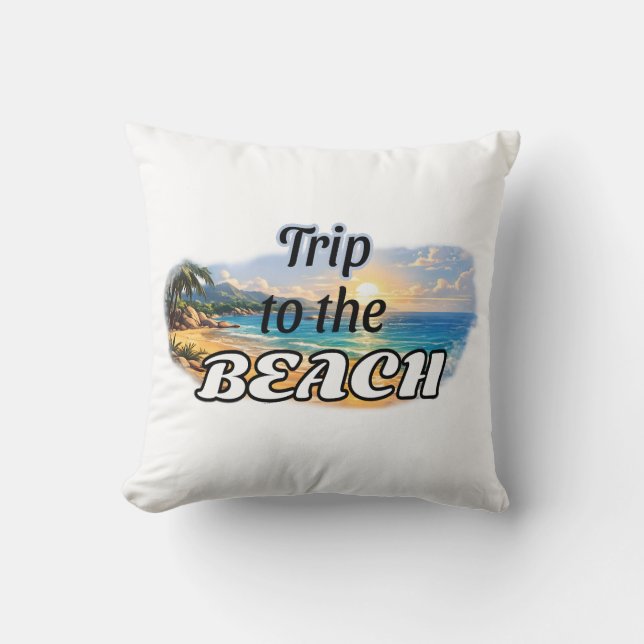 Resa till Beach Tropical Sunset Escape Design Kudde (Framsida)