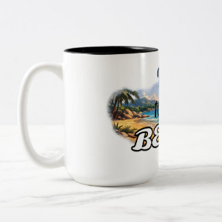 Resa till Beach Tropical Sunset Escape Design Två-Tonad Mugg