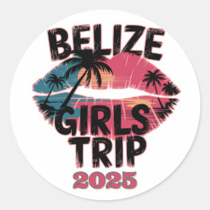 Resa till Belize för tjejgänget - Tropiskt Äventyr Runt Klistermärke