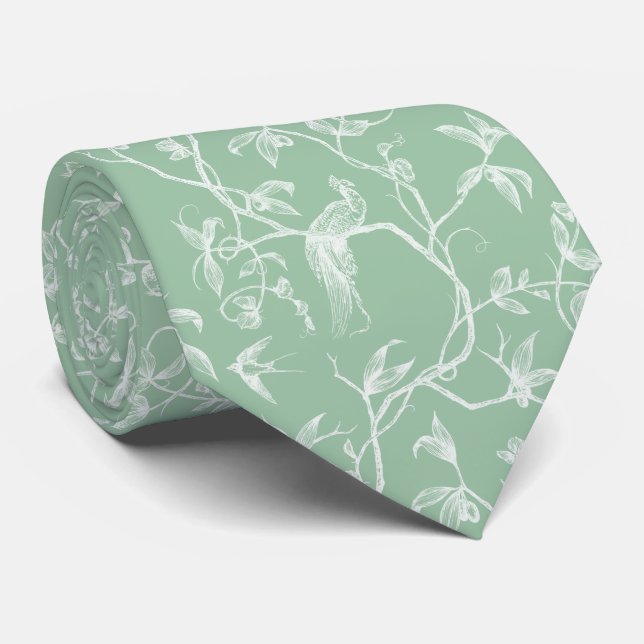 Resa till Chateau Peacock Grönt Toile Slips (Rullad)
