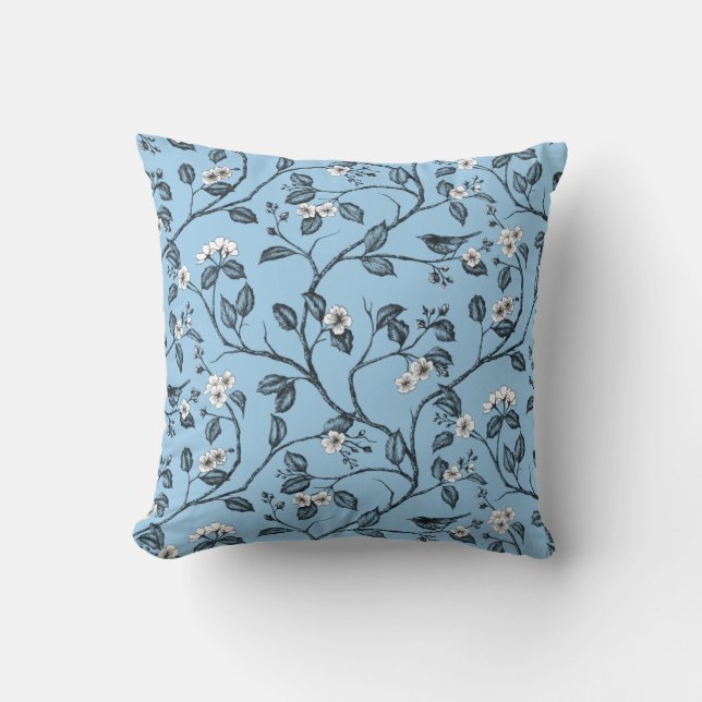 Resa till Chateau Warbler Blue 2 Kudde (Framsida)