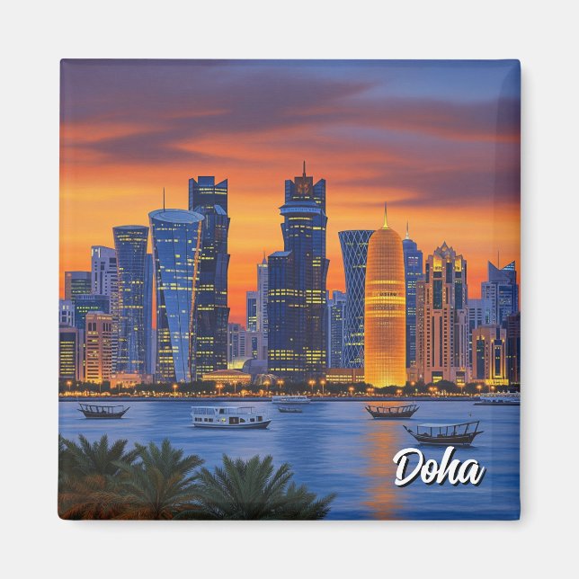 Resa till Doha Qatar Magnet (Framsidan)