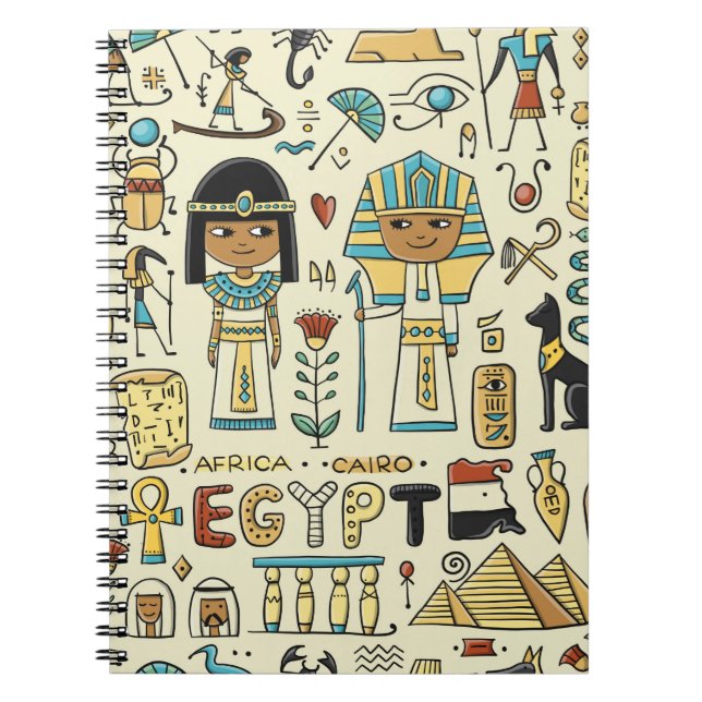 Resa till Egyptenen. Sömlös mönster Anteckningsbok (Framsidan)