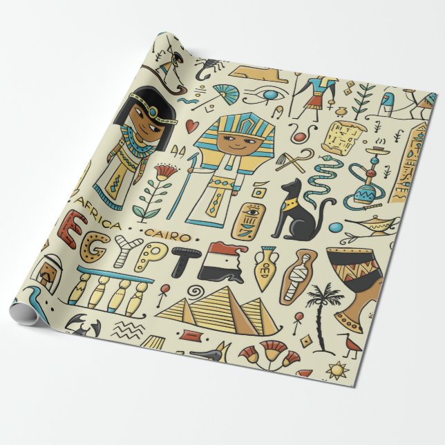 Resa till Egyptenen. Sömlös mönster Presentpapper (Utrullad)