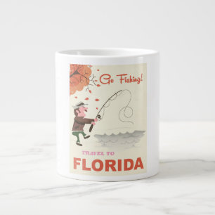 Resa till Florida vintage fiskeutskrift Jumbo Mugg