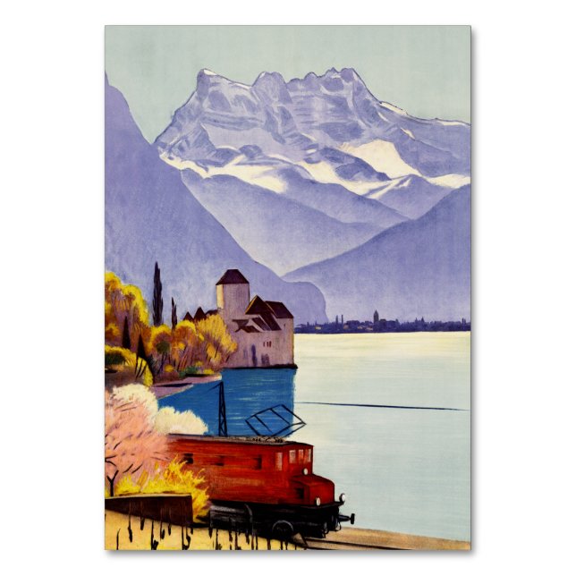 Resa till Genèvesjön Bordsnummer (Framsidan)