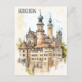 Resa till Heidelberg Tyskland Vykort