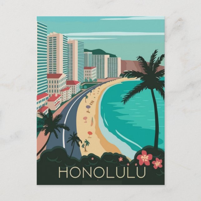 Resa till honolulu vykort (Framsida)