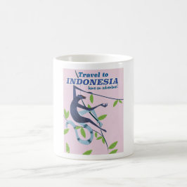 Resa till Indonesien apa-semester vintage affisch Kaffemugg