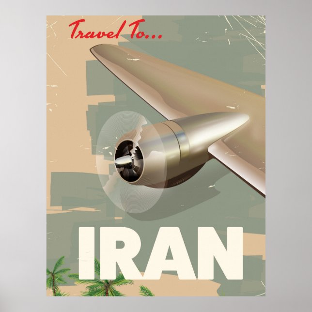 resa till Iran vintage resor poster (Framsidan)