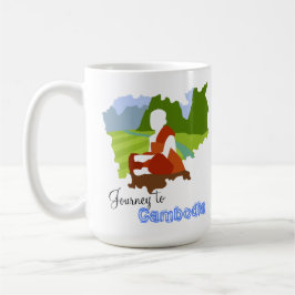 Resa till Kambodja Karta med Munk Kaffemugg