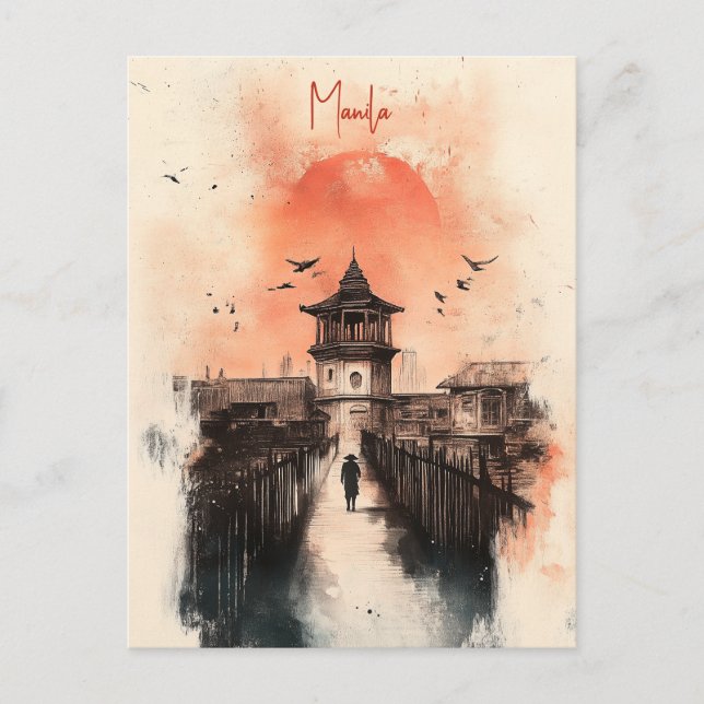 Resa till Manila Filippinerna Vykort (Framsida)