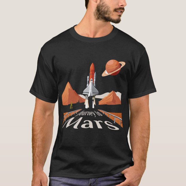 Resa till Mars Basic Mörk T-Shirt (Framsida)
