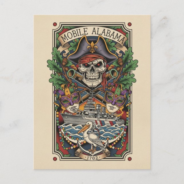 Resa till Mobile, Alabama Vykort (Framsida)