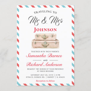 Resa till Mr och Mrs Travel Destination Wedding Inbjudningar