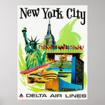 Resa till NEW YORK CITY Vintage Luft Linjer Helgda