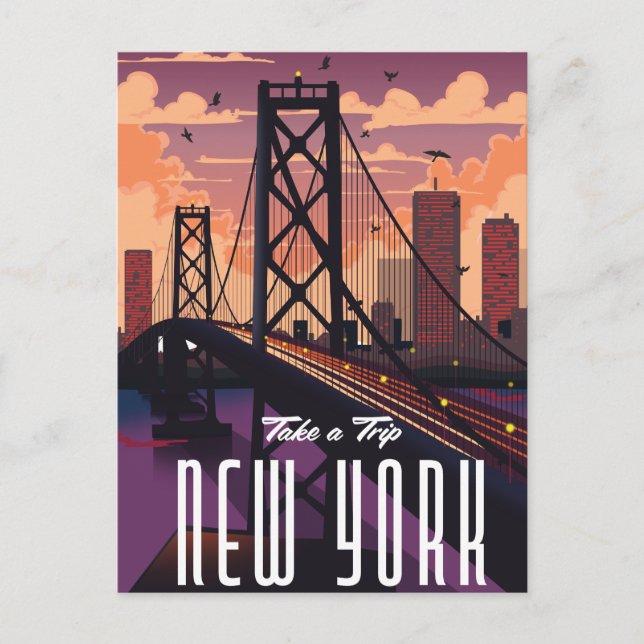 Resa till New York Meddelande Vykort (Framsida)