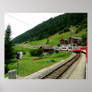 Resa till Oberwald i Schweiz Poster