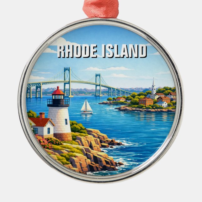 Resa till Rhode Island Julgransprydnad Metall (Framsidan)