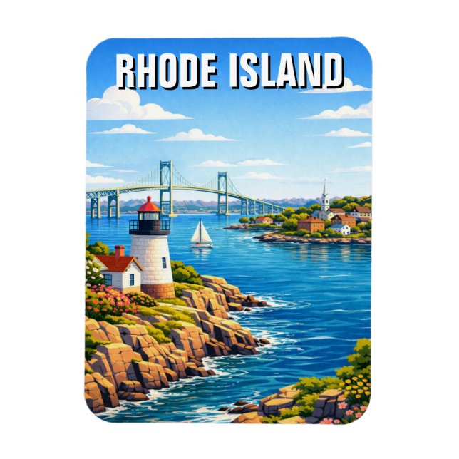 Resa till Rhode Island Magnet (Vertikal)