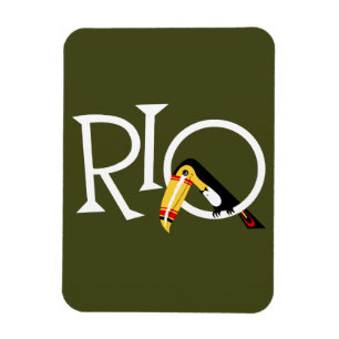 Resa till Rio retro-vintage av alla storlekar Magnet