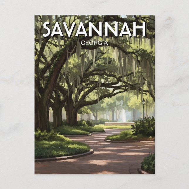 Resa till Savannah Georgia Vykort (Framsida)
