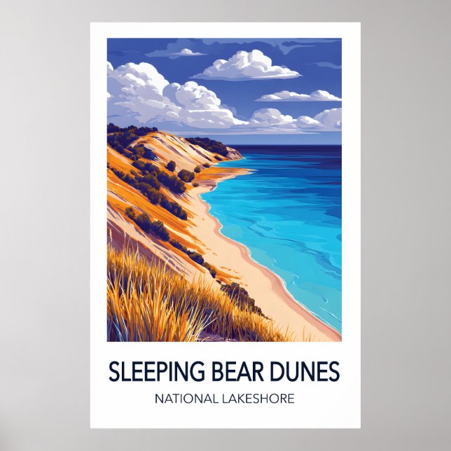 Resa till Sleeping Bear Dunes National Lakeshore Poster (Framsidan)