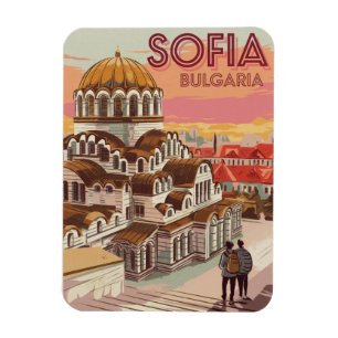 Resa till Sofia, Bulgarien vintage-gåvor och souve Magnet