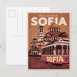 Resa till Sofia, Bulgarien vintage-gåvor och souve Vykort