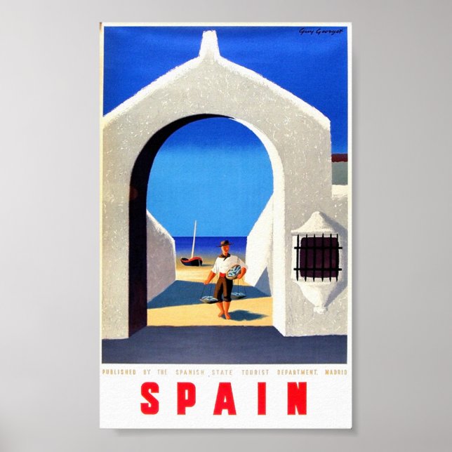 Resa till Spanien - Fiskare Poster (Framsidan)