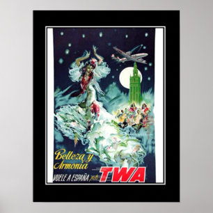 Resa till Spanien Vintage affisch