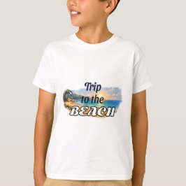 Resa till stranden Tropisk solnedgång Flyktdesign T Shirt
