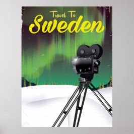 Resa till Sverige Nord ljus Kamera poster. Poster
