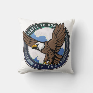 Resa till USA Fly i dag logotyp Kudde