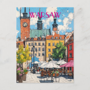 Resa till Warszawa Polen Vykort