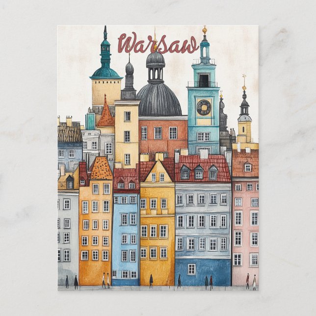 Resa till Warszawa Polen Vykort (Framsida)