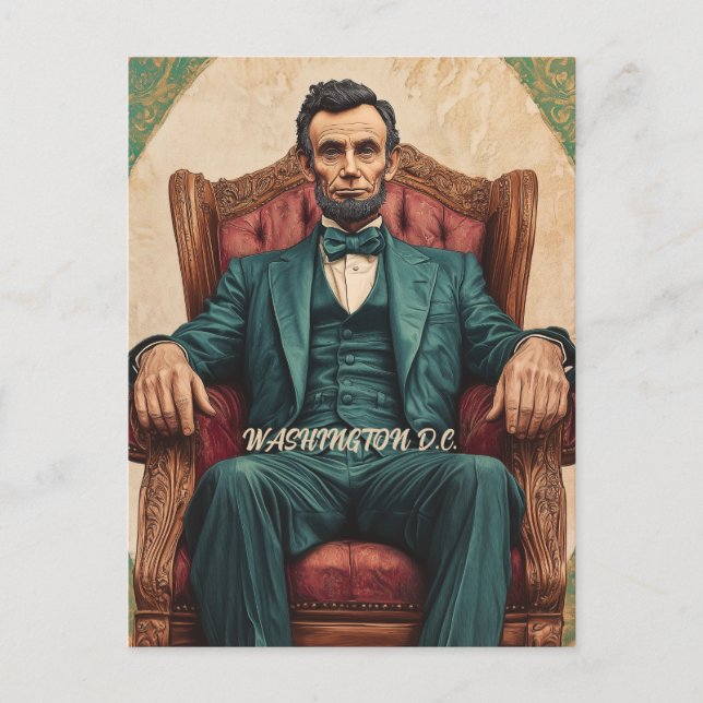 Resa till Washington D.C. Abraham Lincoln Vykort (Framsida)