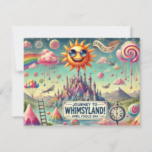 "Resa till Whimsyland!" April Fools Day. Vykort