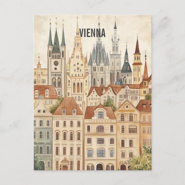 Resa till Wien Österrike Vykort (Framsida)